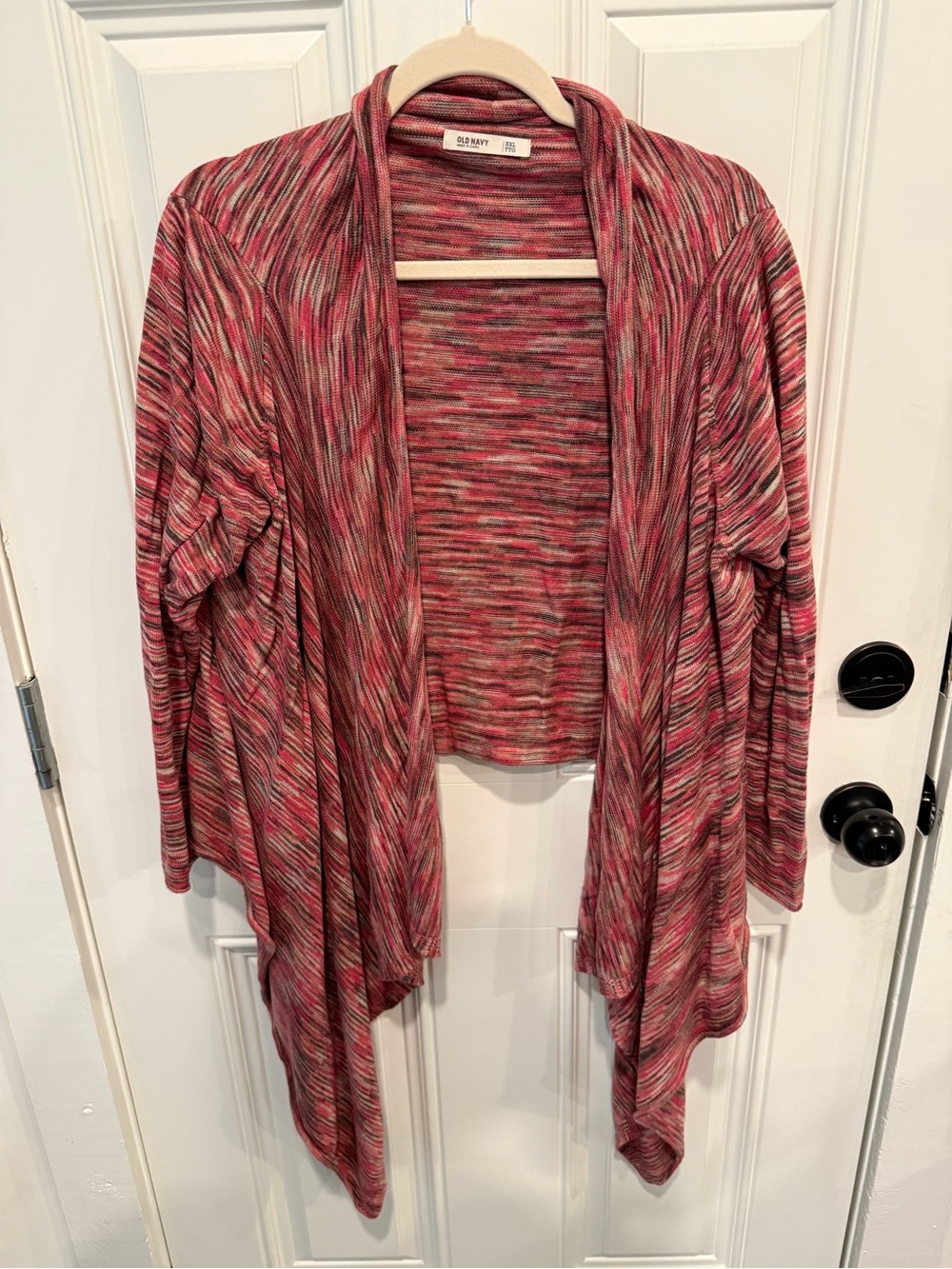 Old Navy Pink Multicolor Draped Open-Front Cardigan